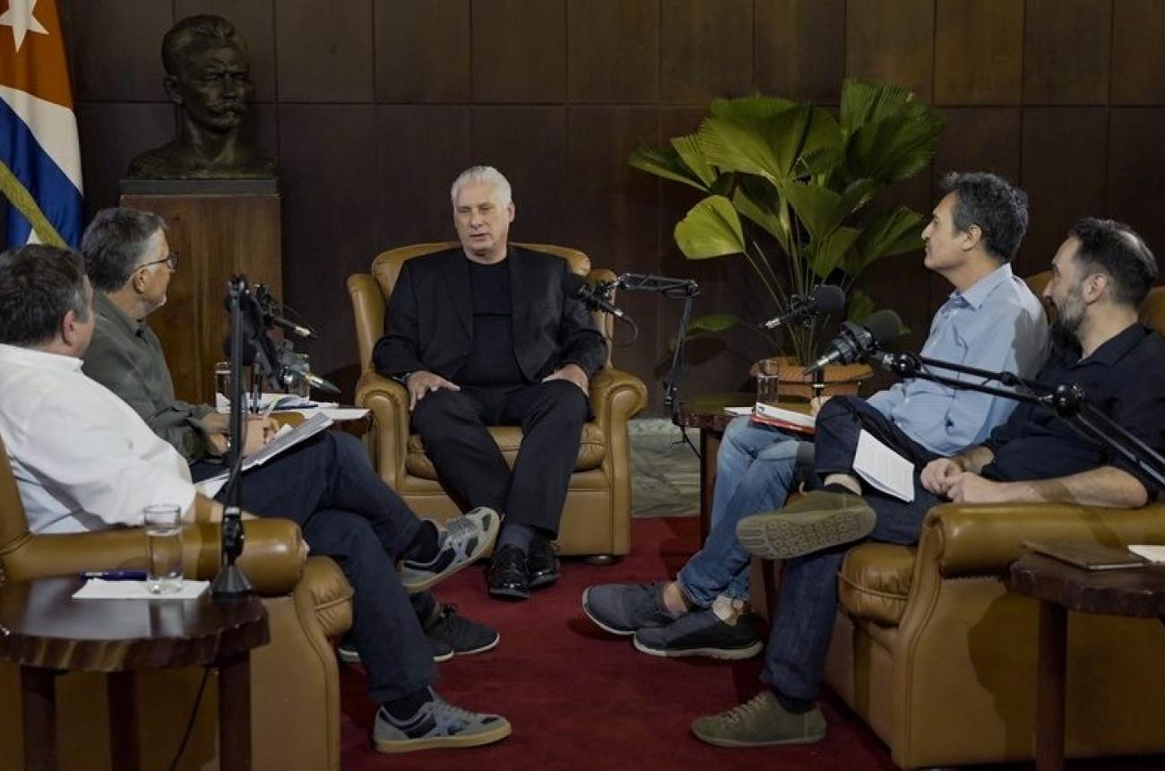 Entrevista Díaz-Canel a periodistas españoles